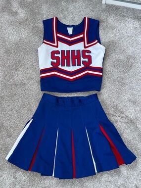 SHHS High School Cheerleader Cheer Uniform Costume Outift Red Blue Y2K XXS XS